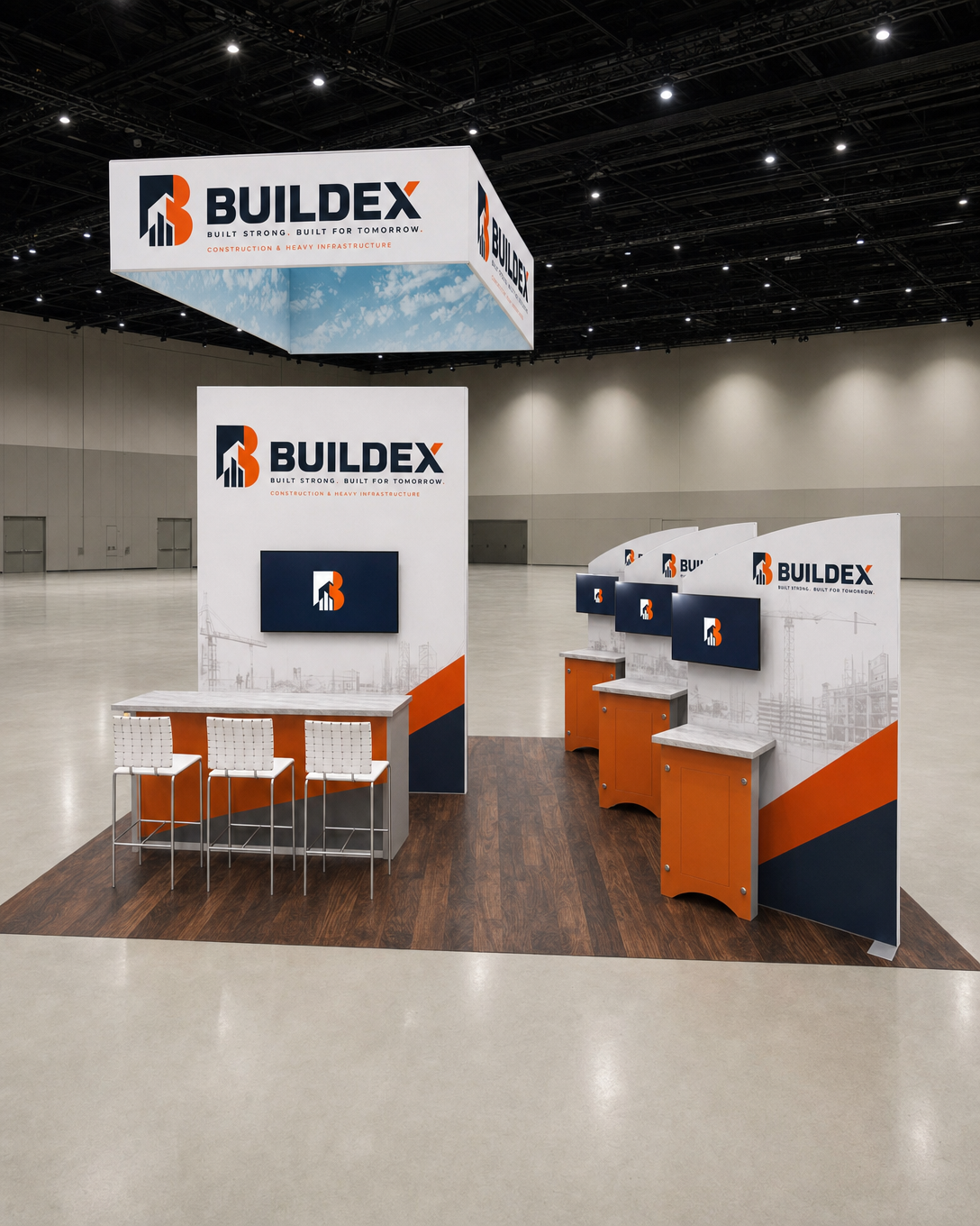 Construction & Heavy Infrastructure 20x20 Trade Show Booth Island Design