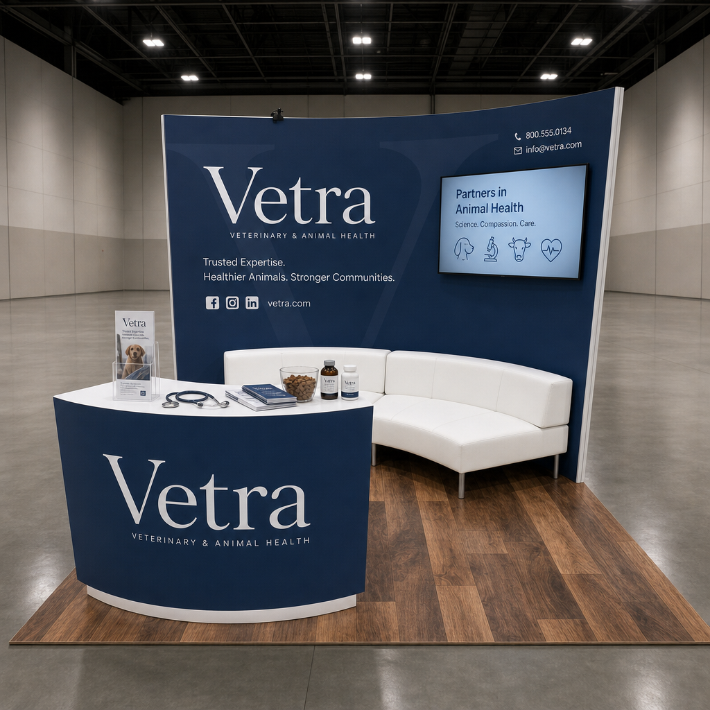 Veterinary & Animal Health 10x10 Trade Show Booth Inline Design