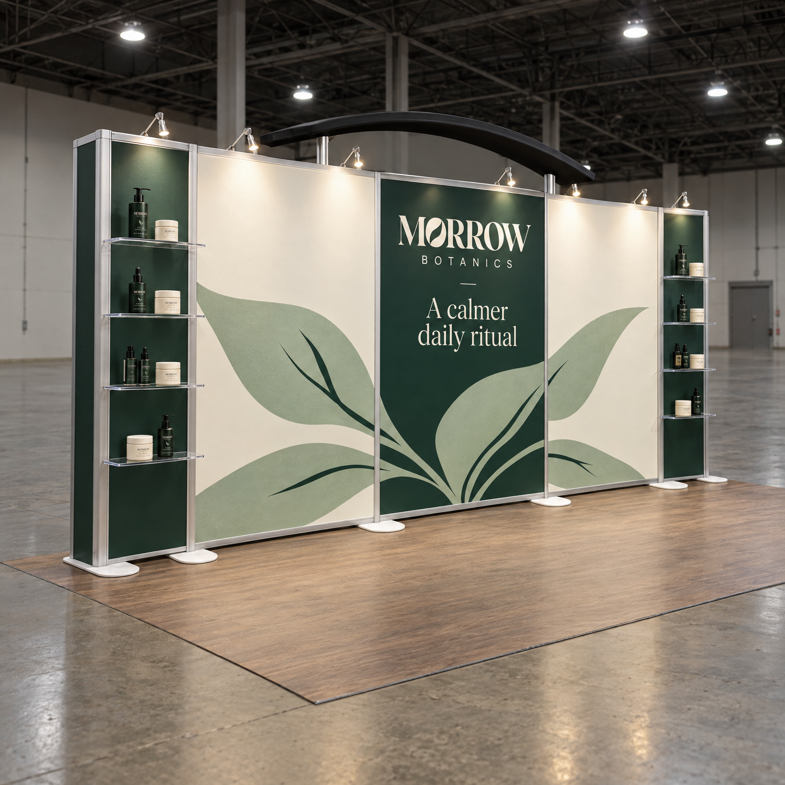 Botanical skincare 10x20 Trade Show Booth Inline Design