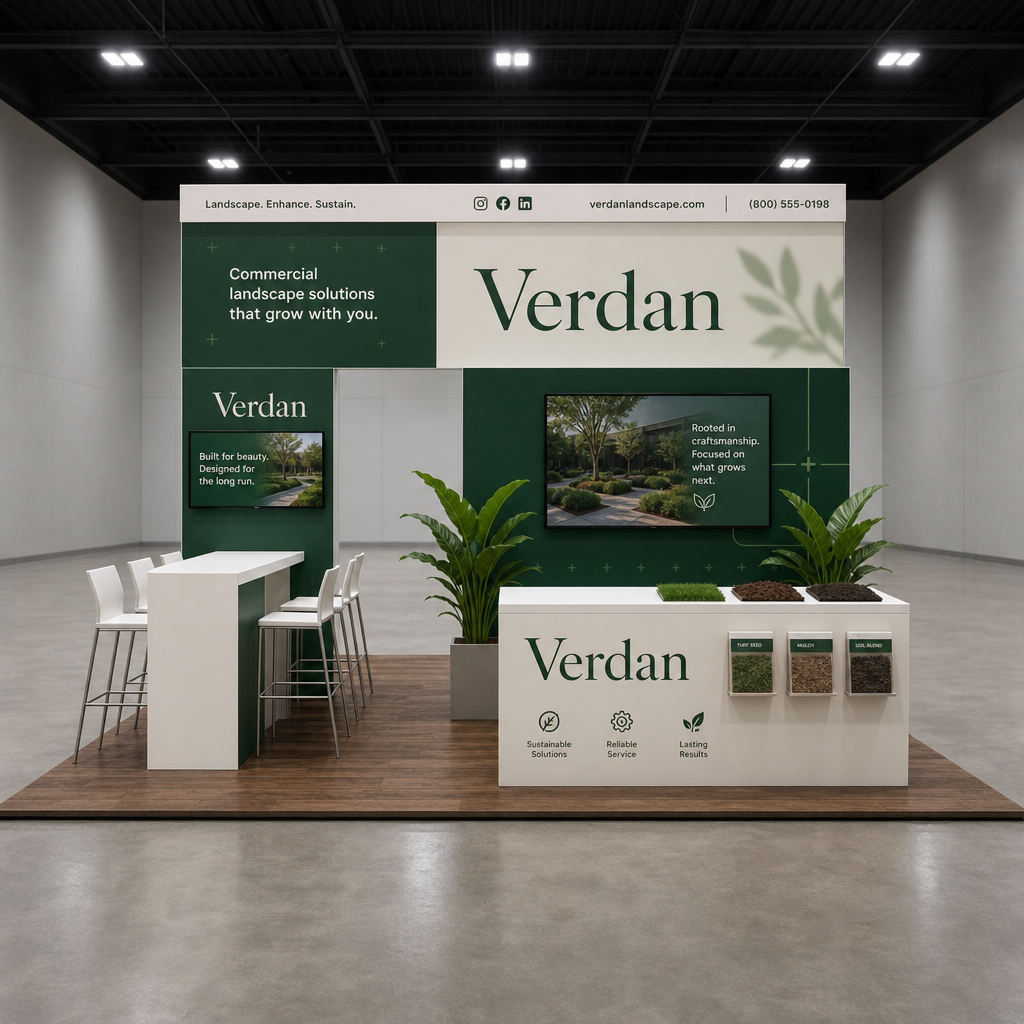 Lawn, Garden, & Landscaping 20x20 Trade Show Booth Island Design