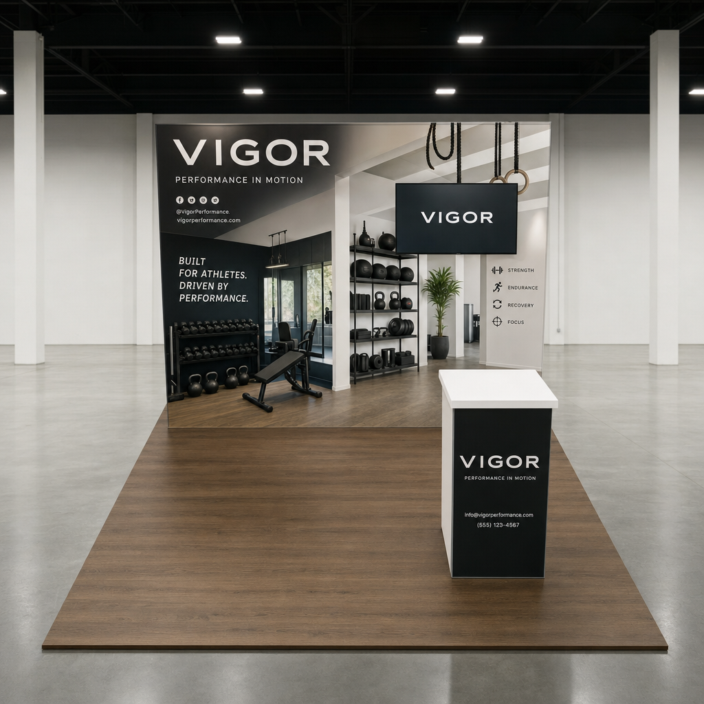 Fitness & Sports 10x10 Trade Show Booth Inline Design