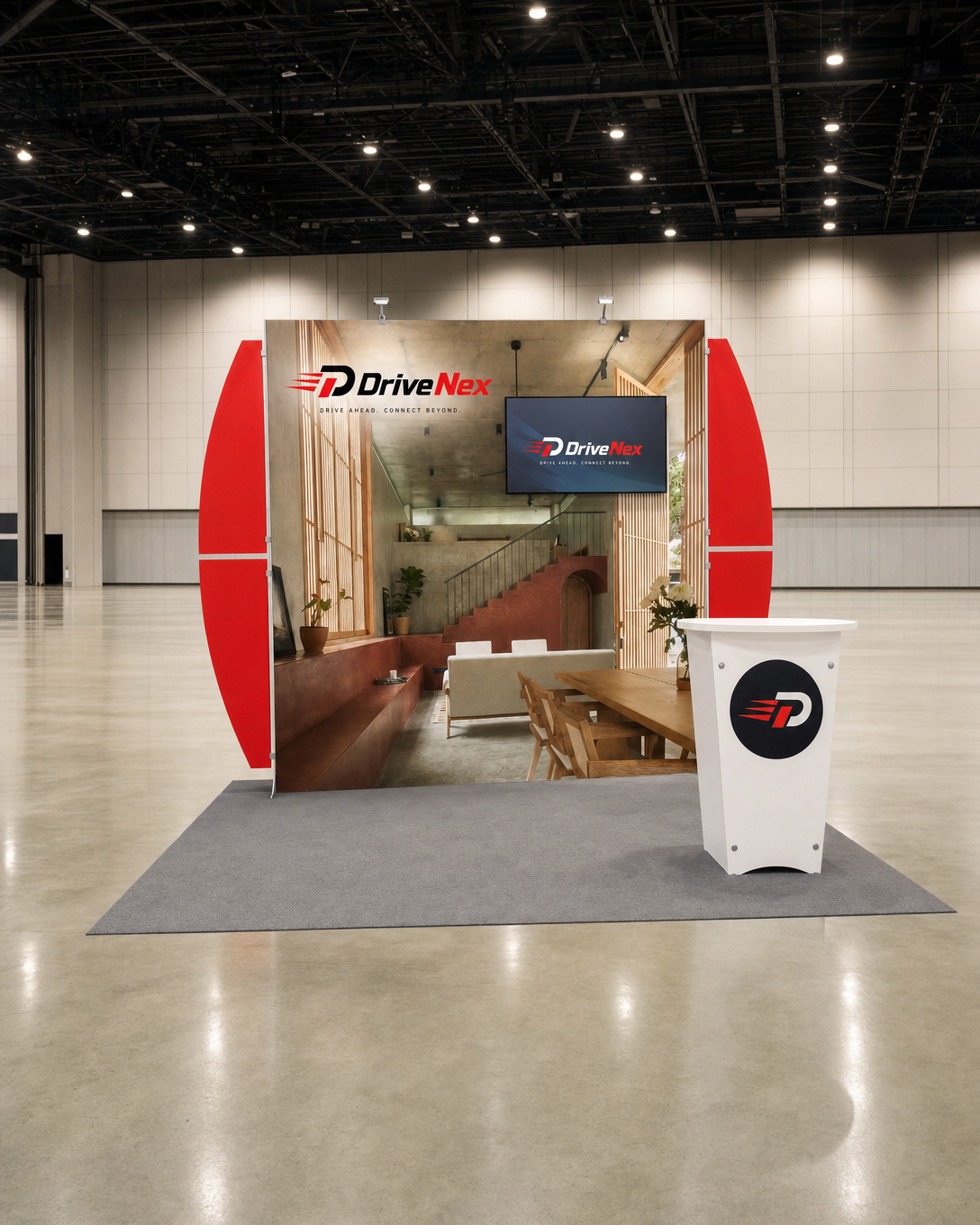 Trade Show Booth Design 10x10 Inline For Automotive Companies